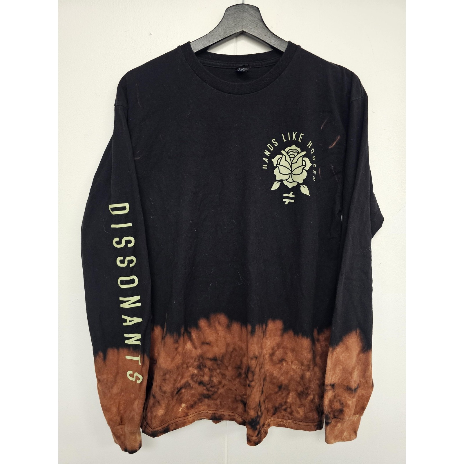 Hands Like Houses Tultex Shirt Mens Medium Black Dissonants Long Sleeve Tie Dye